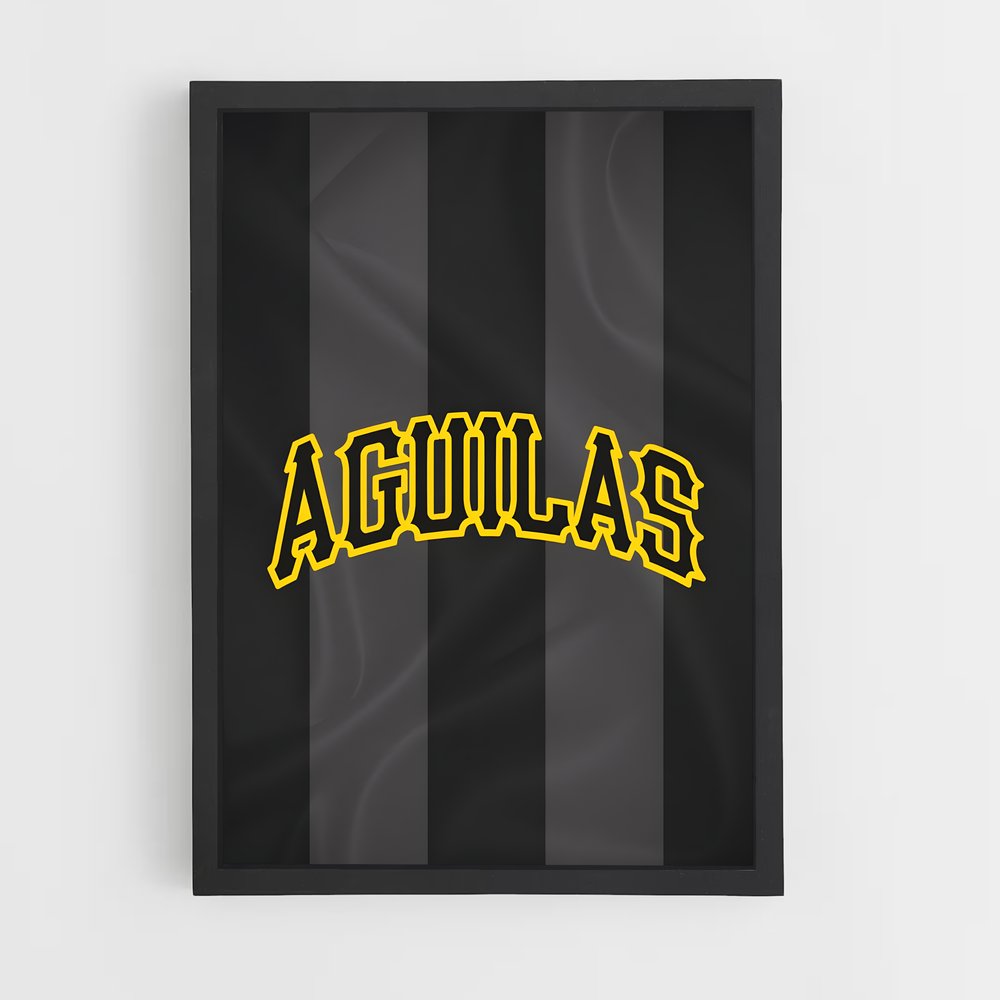 Poster Agua Noir et Jaune – affiche Baseball (vue 2)